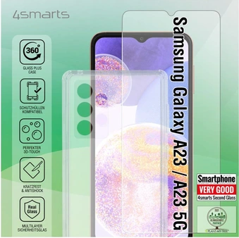 4smarts 360° Starter Set with X-Pro Clear Glass for Samsung Galaxy A23/A23 5G Transparent