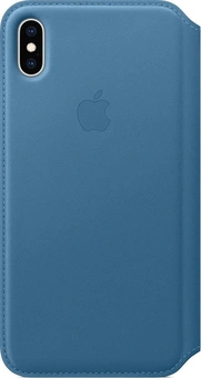 Apple Leather Folio Case for iPhone XS Max cape cod Blue