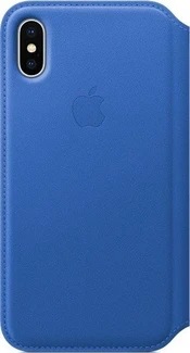 Apple Leather Folio Case for iPhone X electricblau