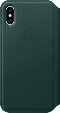 Apple Leather Folio Case for iPhone XS waldGreen