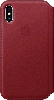 Apple Leather Folio Case for iPhone XS Red
