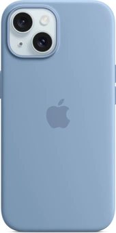 Apple Silicone Case with MagSafe for iPhone 15 winterblau