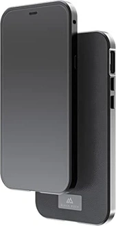 Black Rock 360° Glass Case Premium Leather for Apple iPhone 12/12 Pro Black