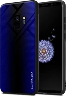 Cadorabo TPU gestreiftes Glass Cover for Sasmung Galaxy S9 Violet