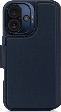 Decoded Leather Detachable Wallet Case for Apple iPhone 16 Navy Blue blue