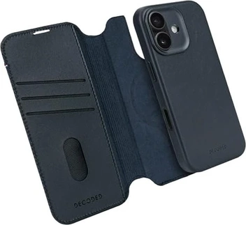 Decoded Leather Detachable Wallet Case for Apple iPhone 17 Navy Blue shadow
