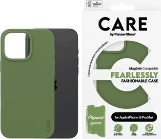 PanzerGlass Care Fashionable Case MagSafe for Apple iPhone 16 Pro Max Piquant Green