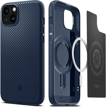 Spigen Mag Armor (MagFit) for Apple iPhone 15 Plus Navy Blue blue