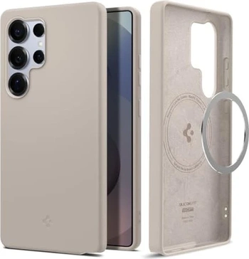 Spigen Silicone Fit (MagFit) for Samsung Galaxy S25 Ultra Natural Titanium