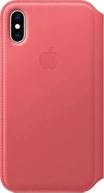 Apple Leather Folio Case for iPhone XS Peony Pink