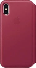 Apple Leather Folio Case for iPhone X Berry Red