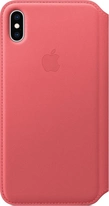 Apple Leather Folio Case for iPhone XS Max Peony Pink