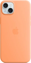 Apple Silicone Case with MagSafe for iPhone 15 Plus sorbet Orange