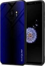 Cadorabo TPU gestreiftes Glass Cover for Sasmung Galaxy S9 Violet